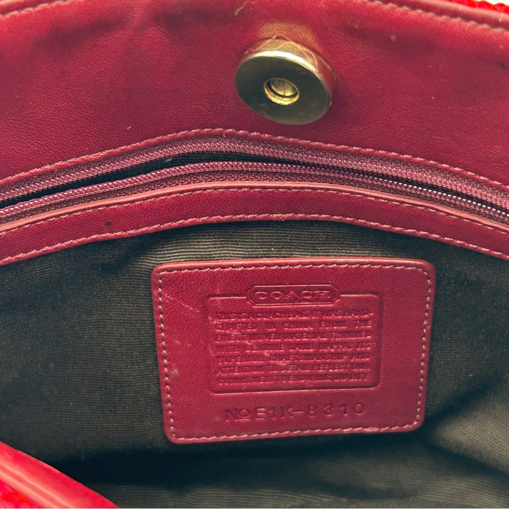 Vintage Coach Y2K Magenta Tweed Shoulder Bag - Picture 15 of 16